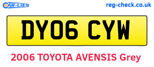 DY06CYW are the vehicle registration plates.