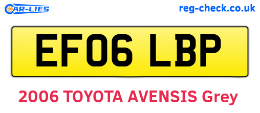 EF06LBP are the vehicle registration plates.