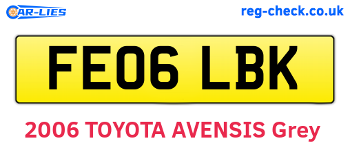 FE06LBK are the vehicle registration plates.