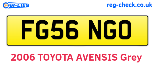 FG56NGO are the vehicle registration plates.