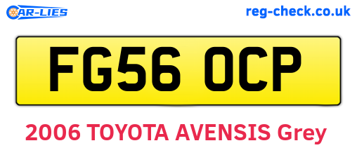 FG56OCP are the vehicle registration plates.