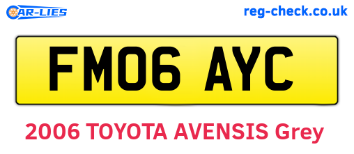 FM06AYC are the vehicle registration plates.