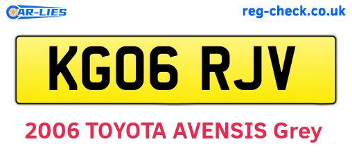 KG06RJV are the vehicle registration plates.