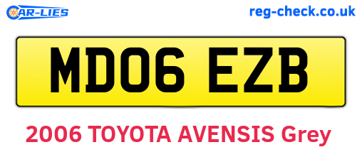 MD06EZB are the vehicle registration plates.