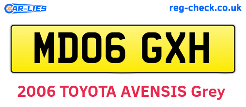 MD06GXH are the vehicle registration plates.