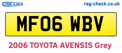 MF06WBV are the vehicle registration plates.
