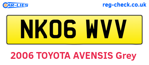 NK06WVV are the vehicle registration plates.