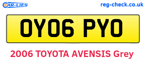 OY06PYO are the vehicle registration plates.