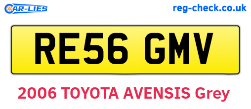 RE56GMV are the vehicle registration plates.