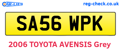 SA56WPK are the vehicle registration plates.