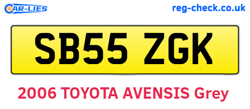 SB55ZGK are the vehicle registration plates.