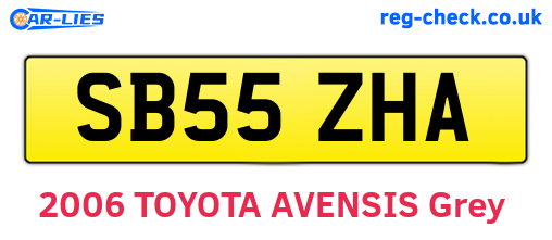 SB55ZHA are the vehicle registration plates.