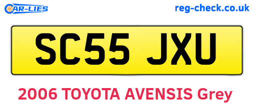 SC55JXU are the vehicle registration plates.