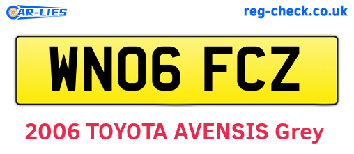 WN06FCZ are the vehicle registration plates.