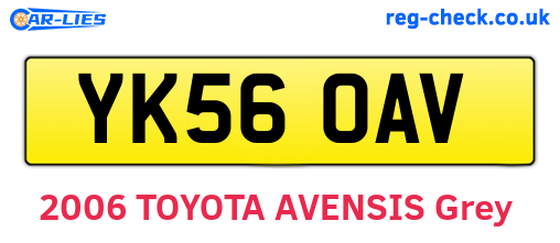 YK56OAV are the vehicle registration plates.
