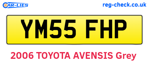 YM55FHP are the vehicle registration plates.