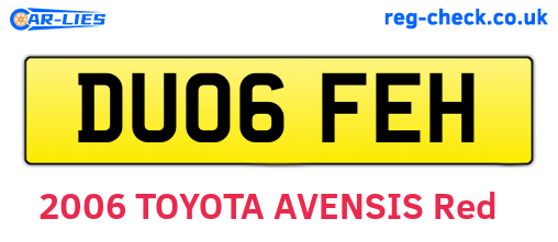 DU06FEH are the vehicle registration plates.