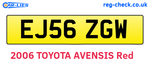 EJ56ZGW are the vehicle registration plates.