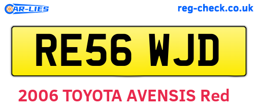 RE56WJD are the vehicle registration plates.