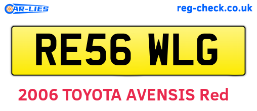 RE56WLG are the vehicle registration plates.