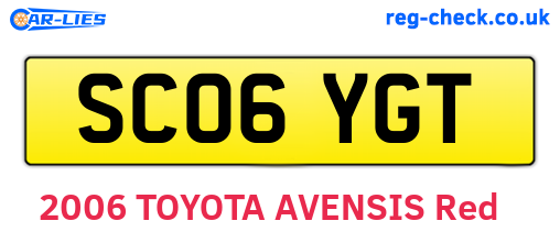 SC06YGT are the vehicle registration plates.