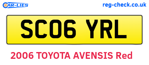 SC06YRL are the vehicle registration plates.
