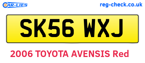 SK56WXJ are the vehicle registration plates.