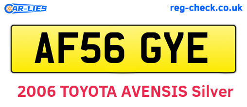 AF56GYE are the vehicle registration plates.