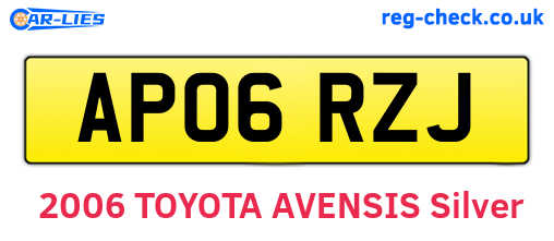 AP06RZJ are the vehicle registration plates.