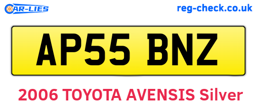 AP55BNZ are the vehicle registration plates.