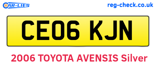 CE06KJN are the vehicle registration plates.