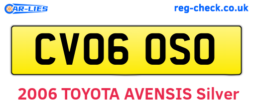 CV06OSO are the vehicle registration plates.