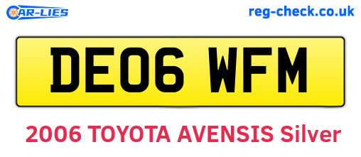 DE06WFM are the vehicle registration plates.