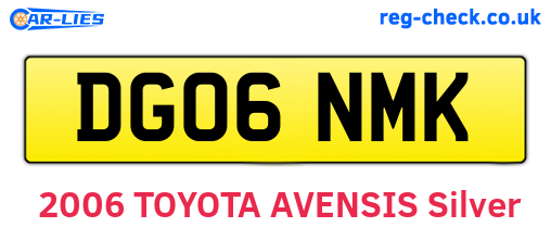 DG06NMK are the vehicle registration plates.