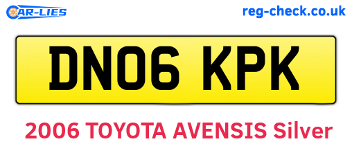 DN06KPK are the vehicle registration plates.
