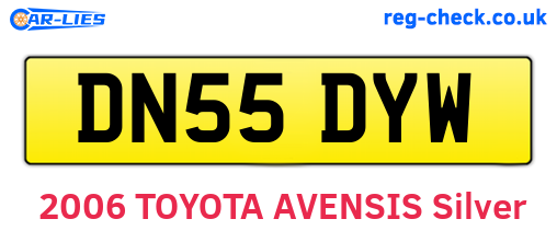DN55DYW are the vehicle registration plates.