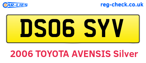 DS06SYV are the vehicle registration plates.