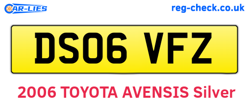 DS06VFZ are the vehicle registration plates.