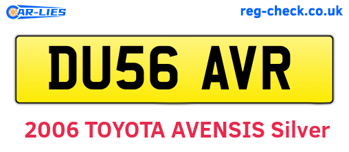 DU56AVR are the vehicle registration plates.