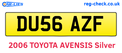 DU56AZF are the vehicle registration plates.