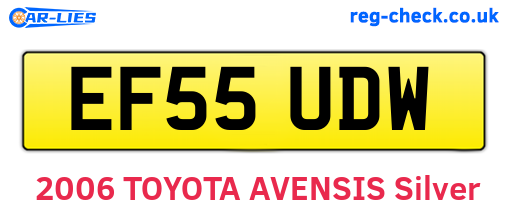 EF55UDW are the vehicle registration plates.