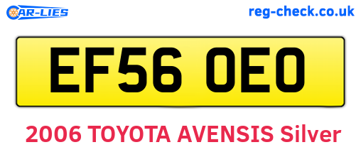 EF56OEO are the vehicle registration plates.
