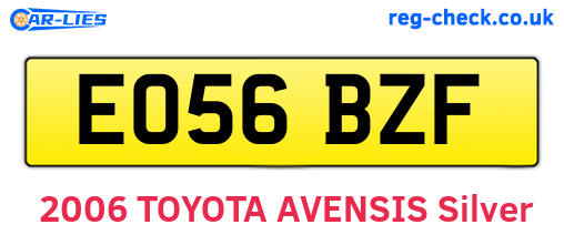 EO56BZF are the vehicle registration plates.