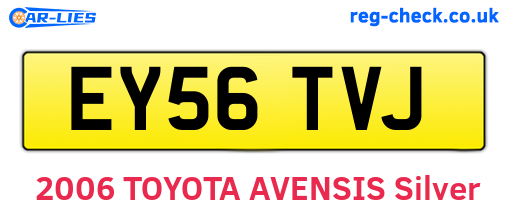 EY56TVJ are the vehicle registration plates.