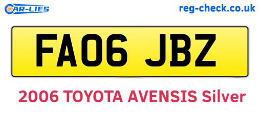 FA06JBZ are the vehicle registration plates.