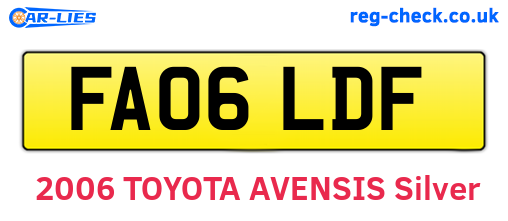 FA06LDF are the vehicle registration plates.