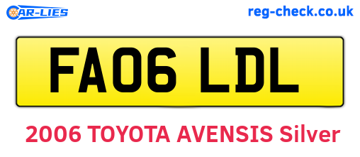 FA06LDL are the vehicle registration plates.