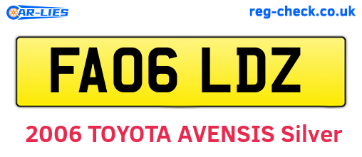 FA06LDZ are the vehicle registration plates.