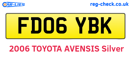 FD06YBK are the vehicle registration plates.