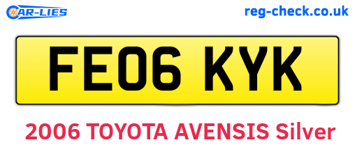 FE06KYK are the vehicle registration plates.